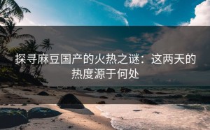 探寻麻豆国产的火热之谜：这两天的热度源于何处