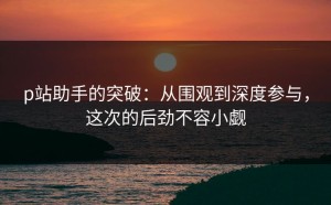 p站助手的突破：从围观到深度参与，这次的后劲不容小觑