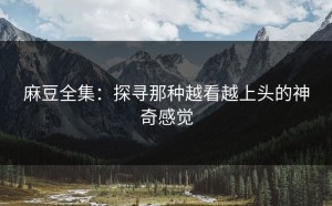 麻豆全集：探寻那种越看越上头的神奇感觉