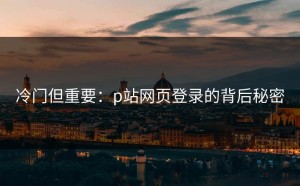 冷门但重要：p站网页登录的背后秘密
