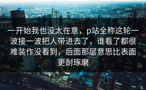 一开始我也没太在意，p站全称这轮一波接一波把人带进去了，谁看了都很难装作没看到，后面那层意思比表面更耐琢磨