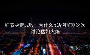 细节决定成败：为什么p站浏览器这次讨论猛如火焰