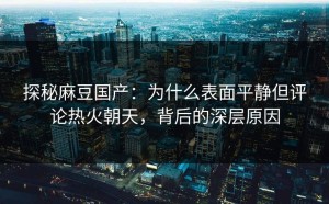 探秘麻豆国产：为什么表面平静但评论热火朝天，背后的深层原因