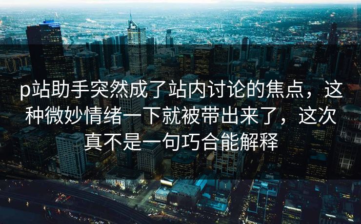 p站助手突然成了站内讨论的焦点，这种微妙情绪一下就被带出来了，这次真不是一句巧合能解释