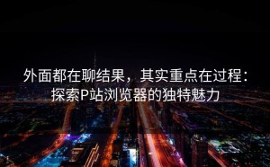 外面都在聊结果，其实重点在过程：探索P站浏览器的独特魅力