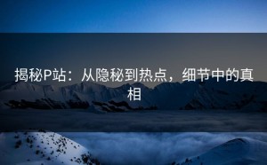 揭秘P站：从隐秘到热点，细节中的真相
